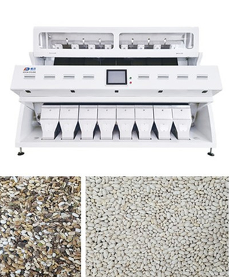 Caméra CCD blanche de Bean Grain Color Sorter With d'agriculture de 8 descendeurs